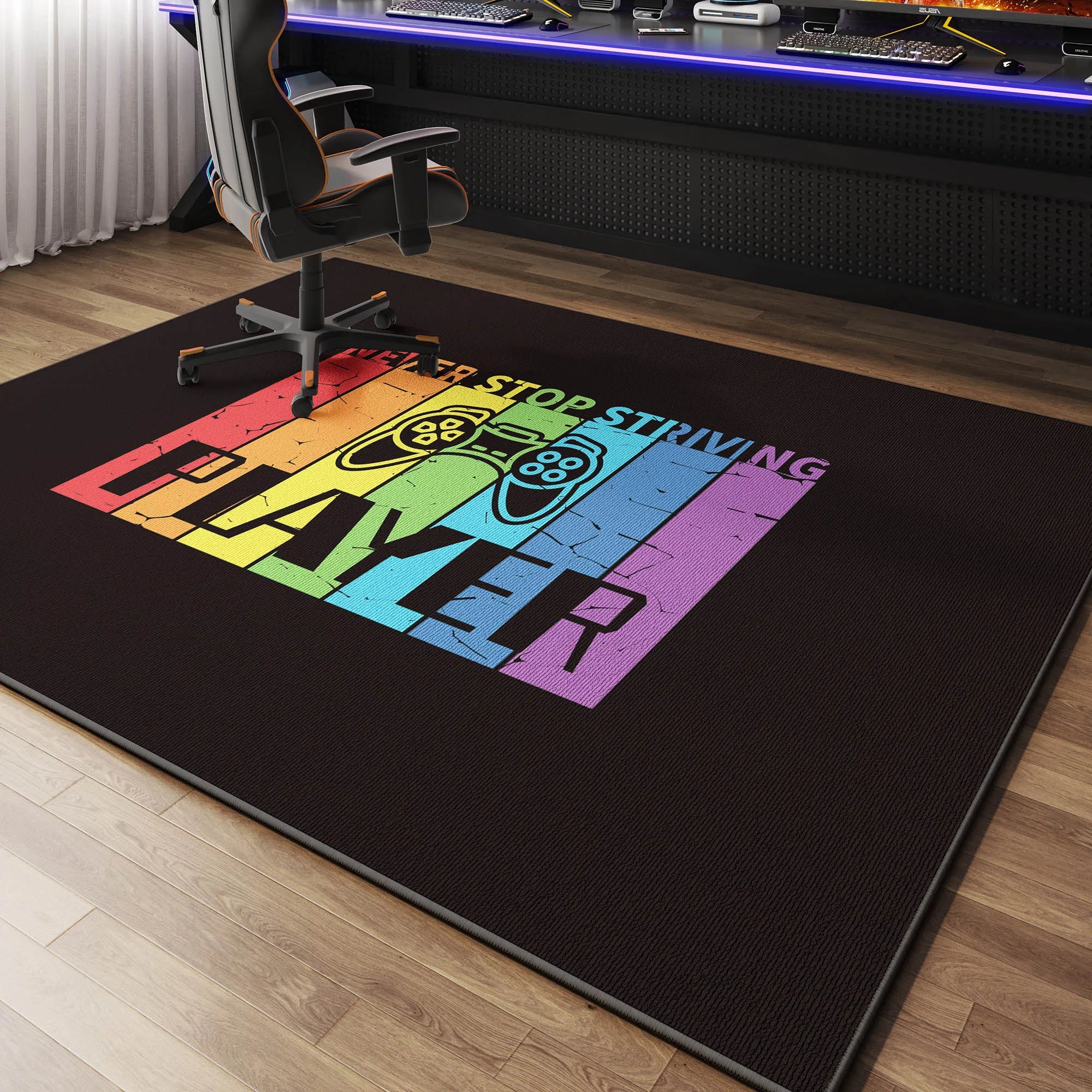 Alfombra de lujo para sala de juegos casual VIKAMA, alfombrilla antideslizante para silla de oficina y dormitorio silencioso, alfombra para dormitorio masculino, decoración del hogar