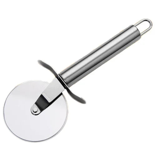 Herramientas de corte de pizza de una sola rueda de acero inoxidable de 6,5 cm de diámetro, cuchillo de pizza doméstico, herramientas de rueda para waffles y galletas
