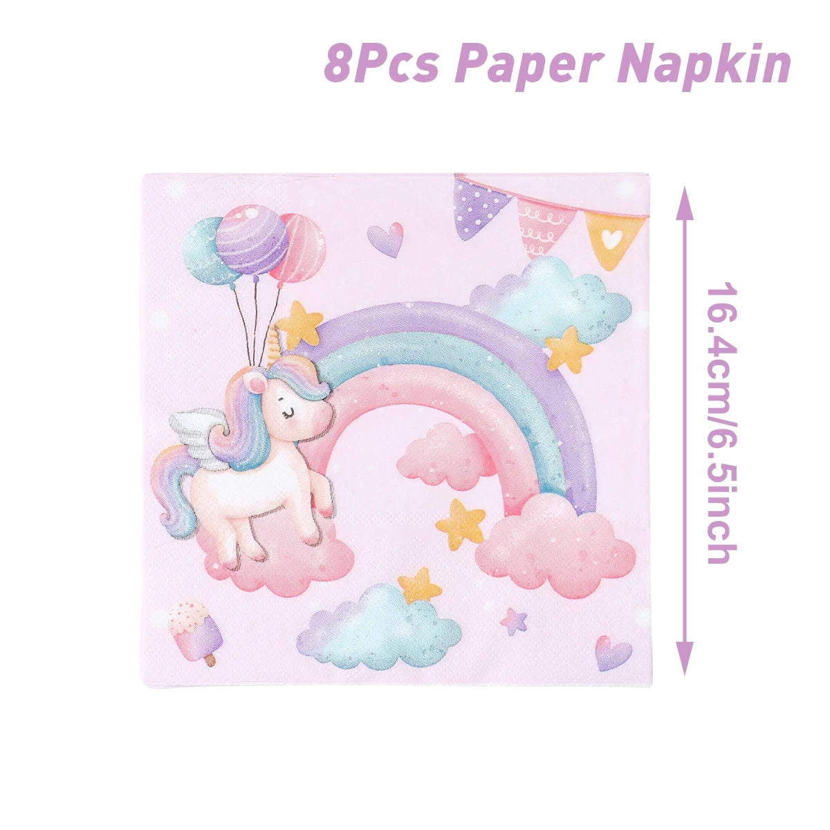 Juego de vajilla desechable de unicornio: platos, vasos, servilletas, decoración de fiesta de cumpleaños para niños y niñas, artículos para fiesta de cumpleaños de boda