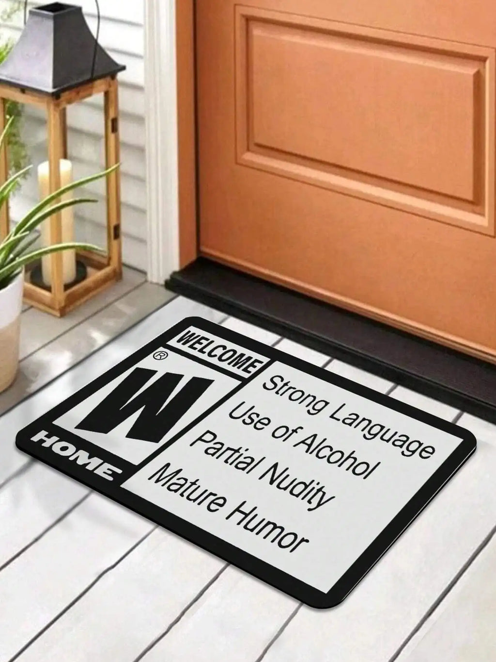 VIKAMA Tapis Imprimé de Bienvenue, Durable et Lavable, Paillasson d'Entrée en Velours Cristal pour Maison, Tapis d'Entrée de Chambre, Décoration Intérieure
