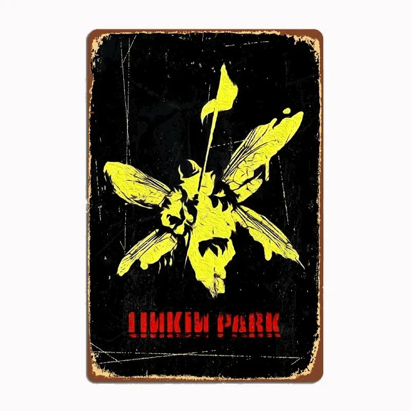 Linkin P-Park Tin Sign Plates by MusicCharmDecor - Retro Metal Posters with Iconic Lyrics & Stage Art, Stylish Design