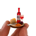 1/12 Doll House Miniature Cake Wine Dish Simulation Food Drinks Model Toys for Mini Scene Decoration Dollhouse Diy Accessories