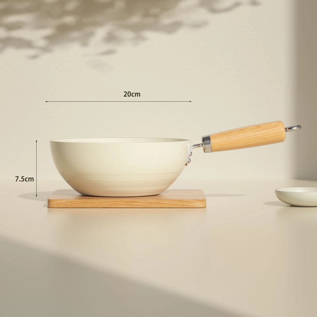 Mini poêle à frire antiadhésive en céramique, wok, poêle à œufs, steaks, crêpes, compatible tous feux (induction, gaz), ustensile de cuisine