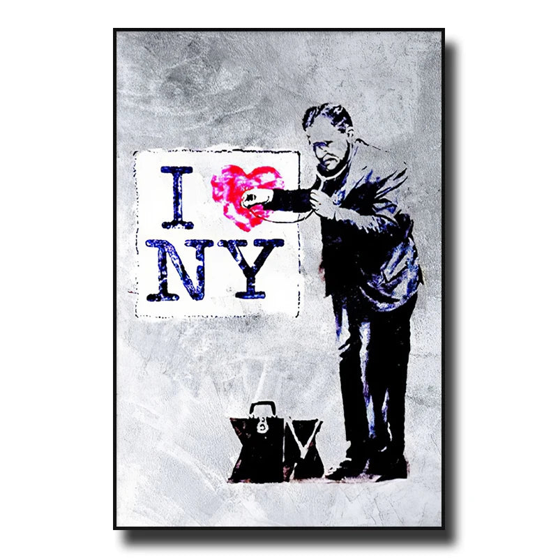 Banksy Street Graffiti Decorative Canvas Painting Girl with Balloon Art Poster Abstract Figure Mural Room Wall Decoration Prints
