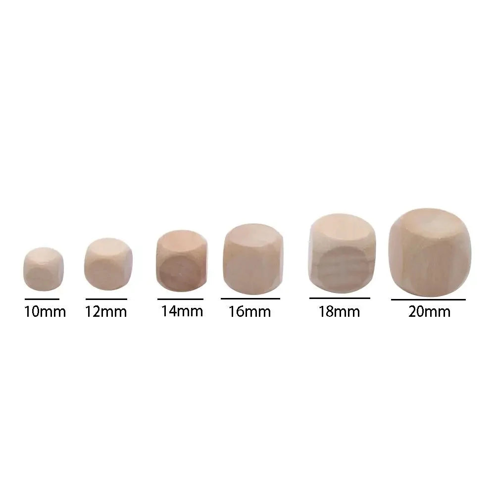 10 dados de madera en blanco, bloques cuadrados sin terminar, cubos de madera de 6 caras con esquinas redondeadas para proyectos de manualidades DIY