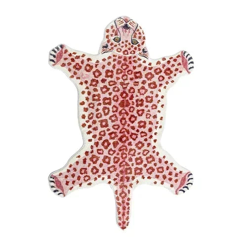 Alfombra de leopardo de dibujos animados VIKAMA para frío y calor, decoración del hogar, alfombrilla de felpa para dormitorio, alfombrilla para zona de descanso de sala de estar