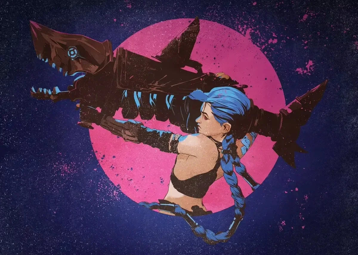 Arcane Season 2 Jinx VI Graffiti Caitlyn Jayce Viktor Character Poster Arcane Anime Game Canvas Printing Wall Art Room Decor