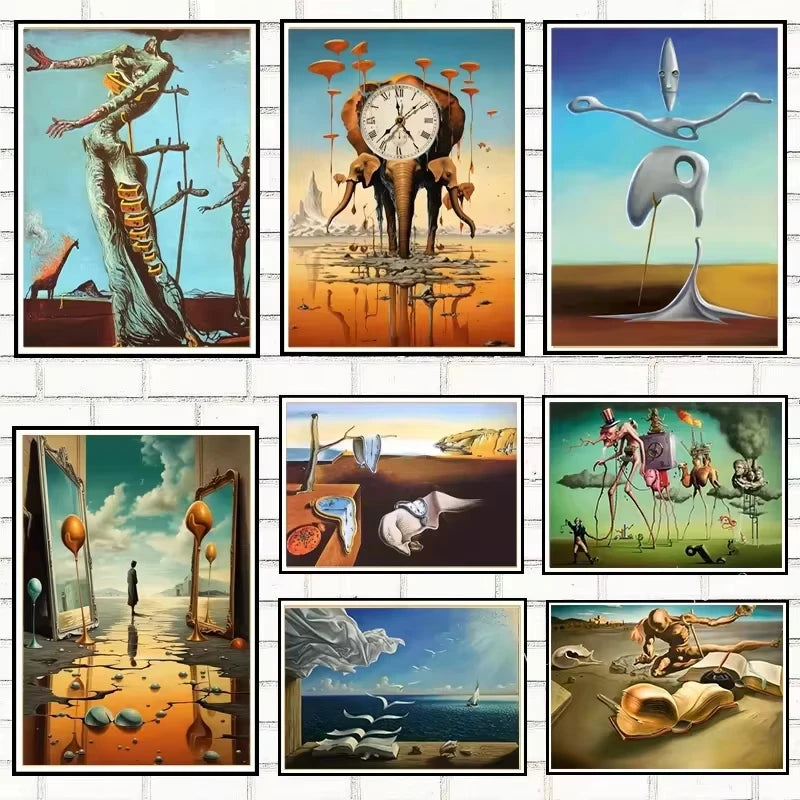 Surréalisme Œuvre d'Art Célèbre de Salvador Dalí Affiches et Impressions Toile Peinture Tableaux Muraux pour Salon Décoration Intérieure