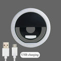 Anneau lumineux LED pour selfie, rechargeable par USB, lampe annulaire LED pour selfie de diffusion en direct sur téléphone portable, compatible avec tous les smartphones