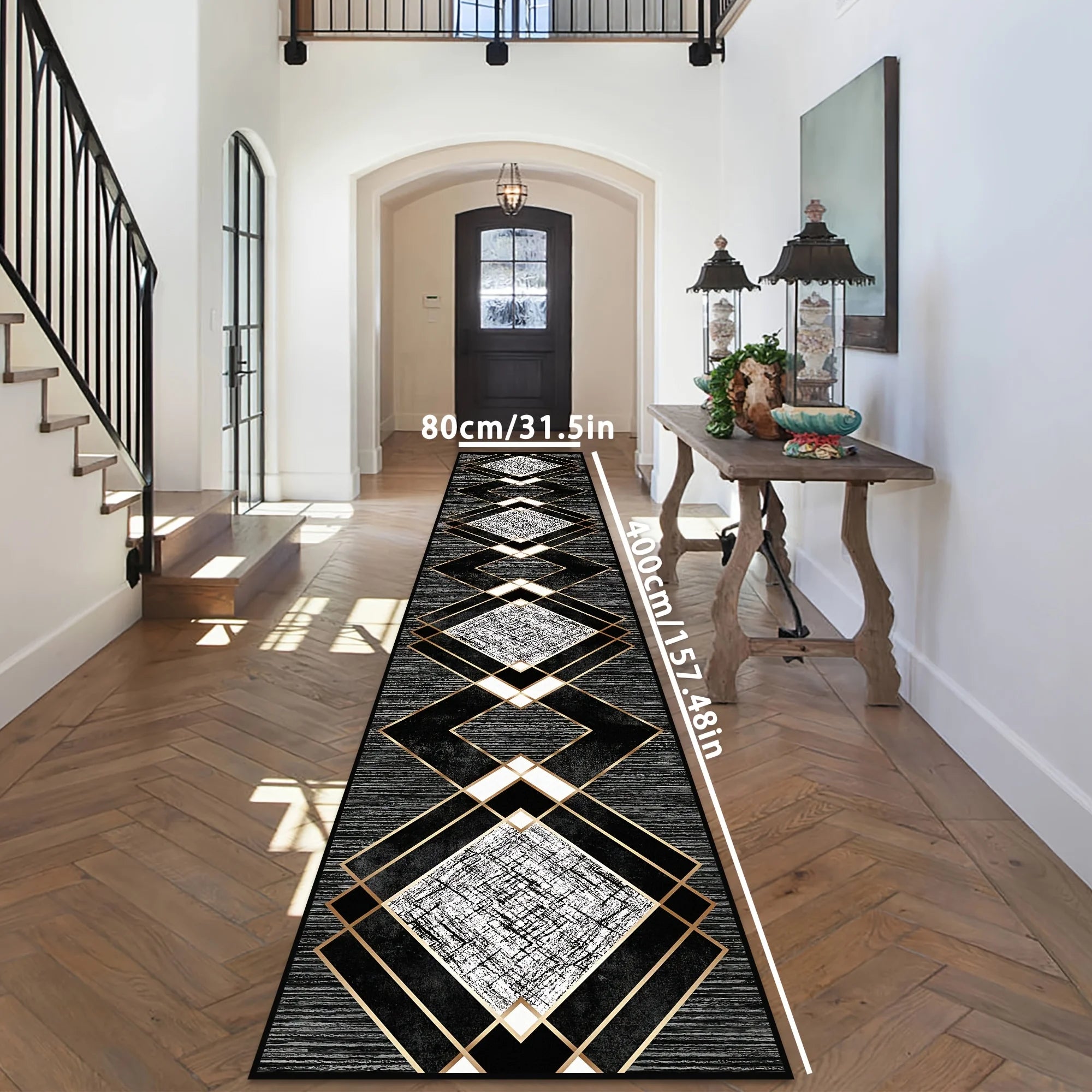 Alfombra de calavera negra VIKAMA, decoración de Halloween estilo gótico, alfombras grandes para balcón, pasillo, cocina, felpudo