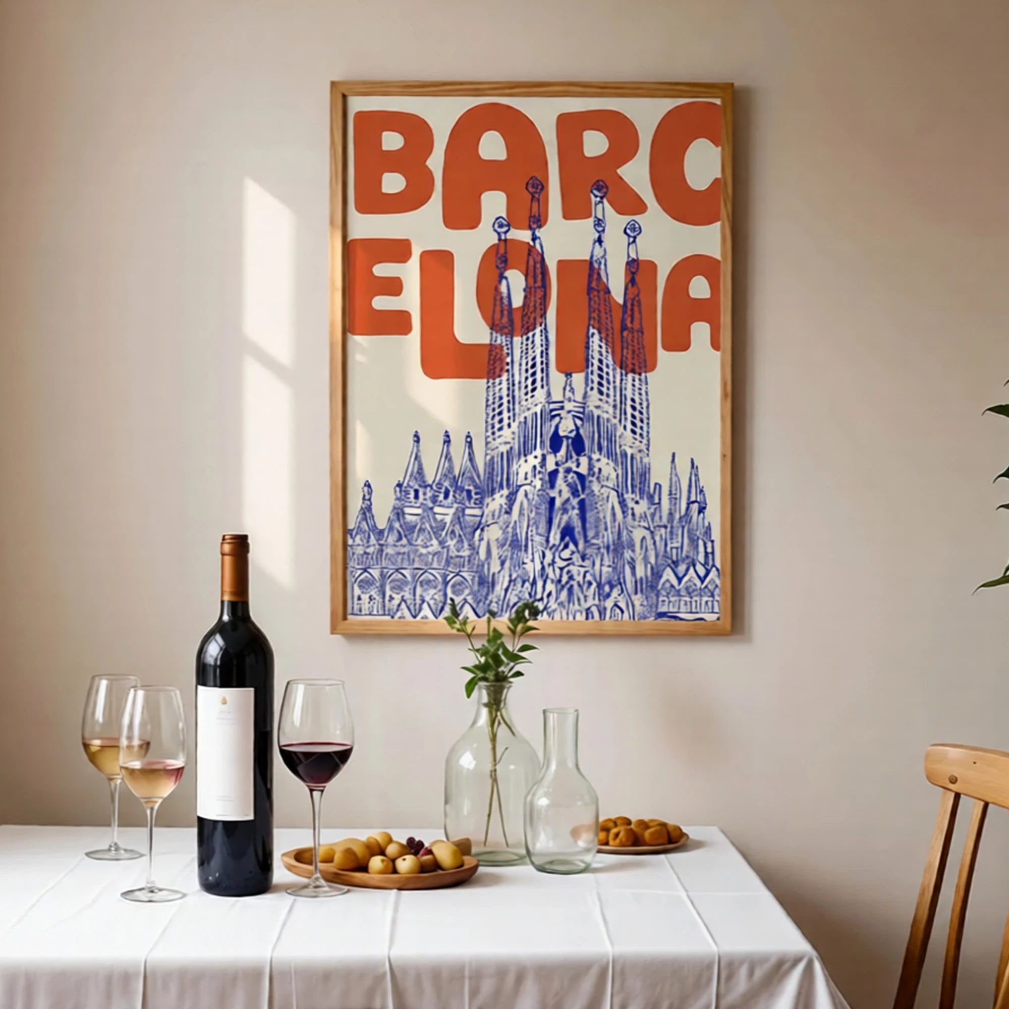 Barcelona Travel Poster Spain Wall Art Print Canvas Painting Poster Picture For Living Room,Bedroom Dining Room Home Decor