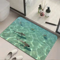 Felpudo de baño antideslizante Sharks Glacier, alfombra de suelo de microfibra absorbente lavable a máquina para dormitorio, sala de estar, entrada