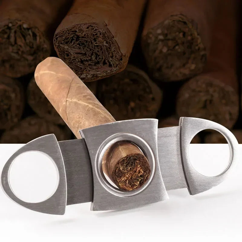 Coupe-cigare multifonctionnel en acier inoxydable, coupe-cigare classique en métal, guillotine, ciseaux à cigare, perforateur, accessoires de coupe-cigare