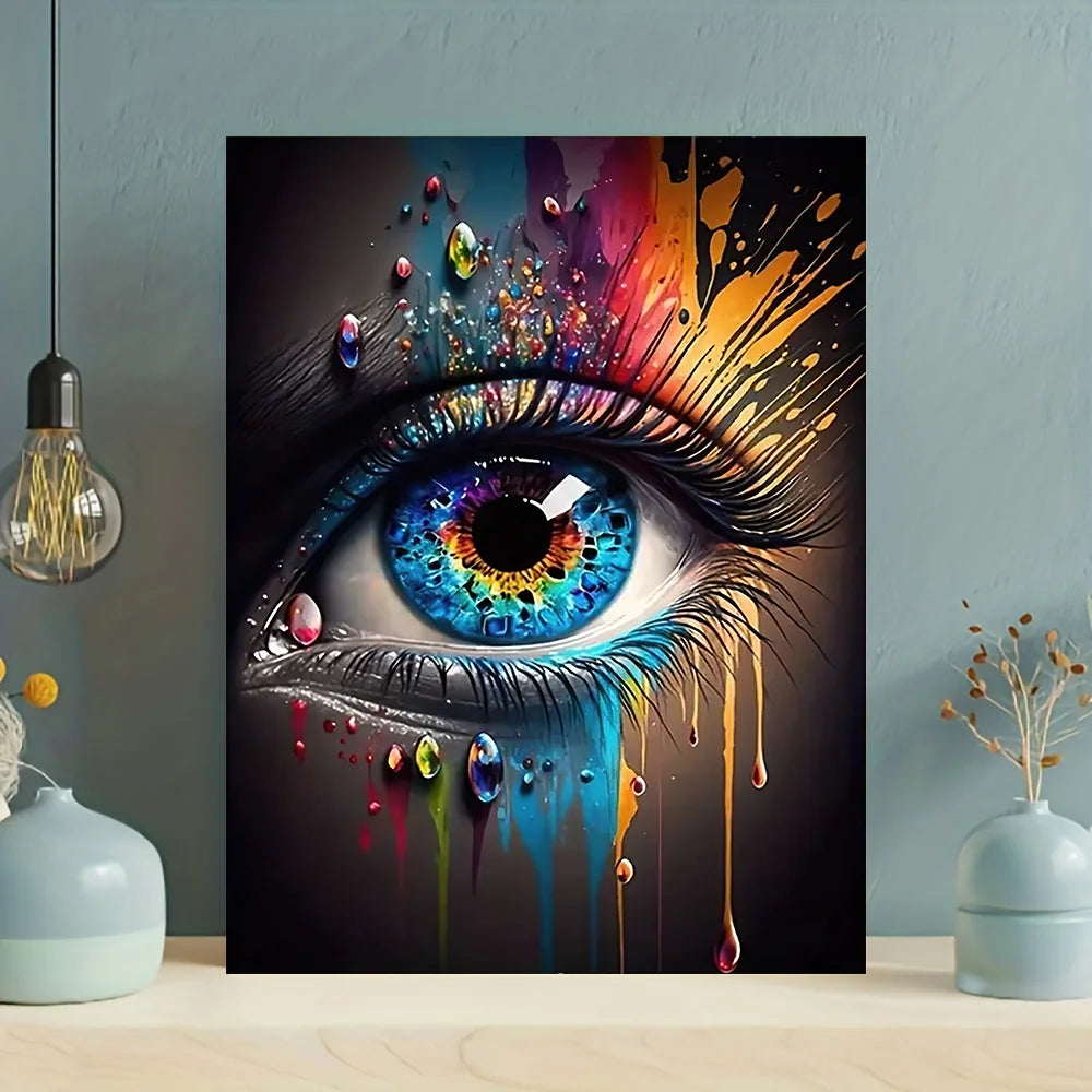Arte Clásico Abstracto de Pared, Mural con Rasgos Oculares, Póster en Lienzo HD para la Decoración del Hogar, Sala de Estar, Dormitorio y Oficina