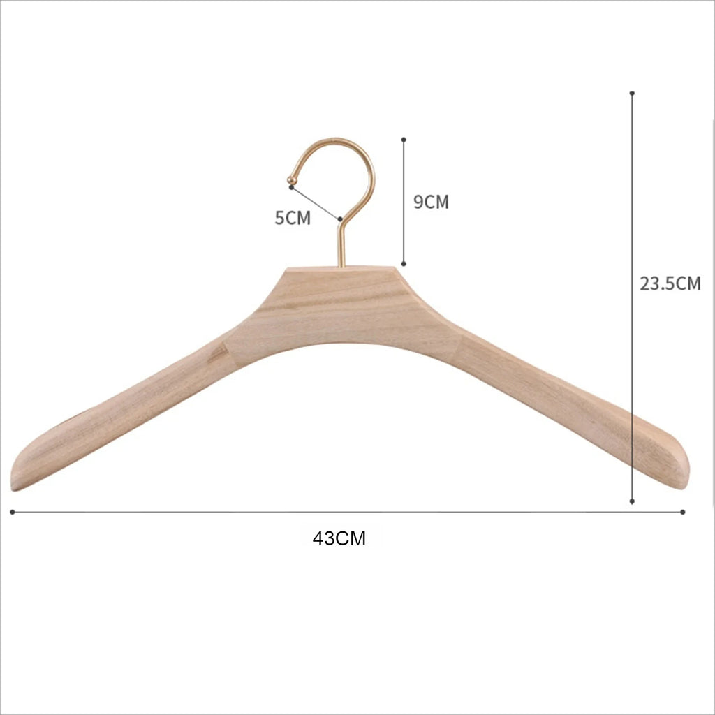 1 unidad Percha de madera de alcanfor natural para armario, ropa, traje de hombro ancho, colgador de ropa antideslizante 43x3cm
