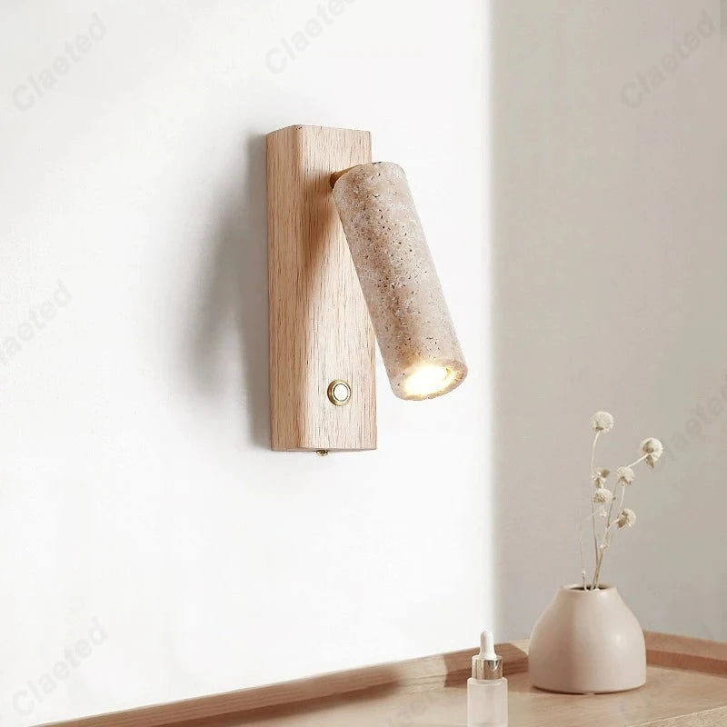 Nouvelle Applique Murale LED Jaune Pierre de Grotte avec Interrupteur Angle Réglable Lampes d'Éclairage Décoratif pour Maison Salon Chambre Chevet
