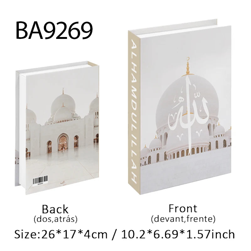 Islamic Decorative Books Kaaba Mosque Luxury Fake Book Storage Box Interior Decoration Coffee Table Bedroom Ornaments Room Decor