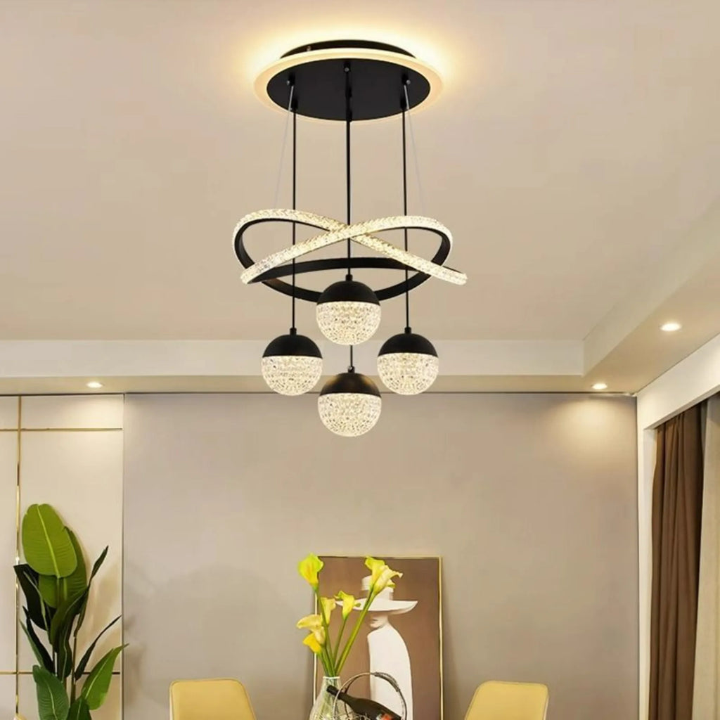 Suspension LED avec Télécommande, Intensité Lumineuse Réglable sur Trois Couleurs, Luminaire Simple pour Salon, Salle à Manger, Bar, Comptoir, Escalier