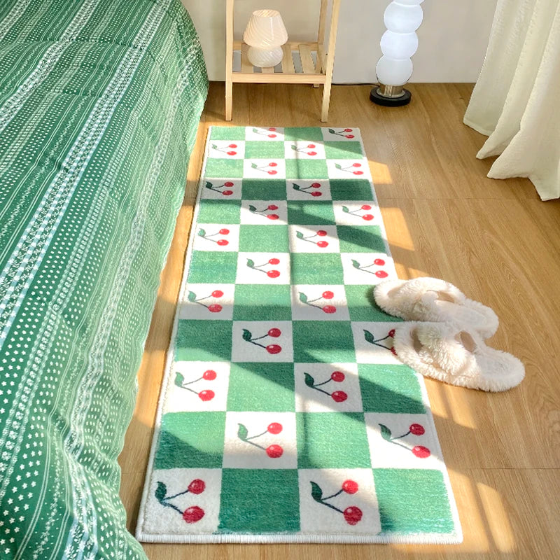 VIKAMA Alfombra Larga de Cachemira Estilo Ins, Confort, Enfriamiento, Manta de Cama para Dormitorio, Manta para Ventana de Bahía, Alfombra para Guardarropa, Decoración del Hogar