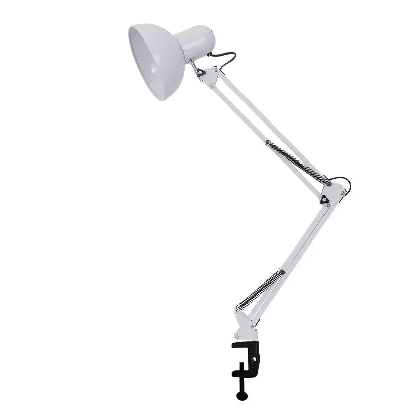 Lampe de bureau LED de protection oculaire à bras long, pliable, à pince, pour l'apprentissage, le nail art, la broderie, la photographie et l'éclairage d'appoint.
