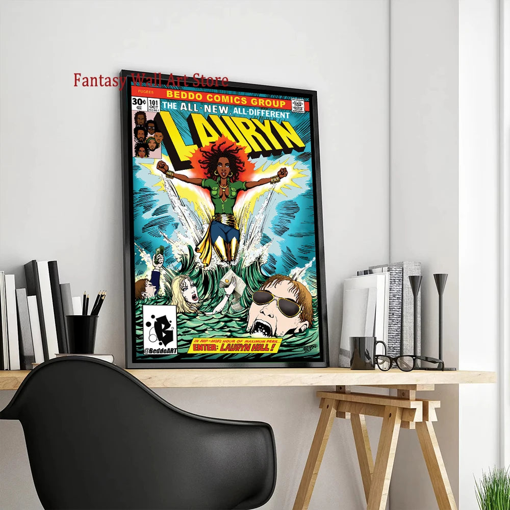 Rapper Cantante Eminem Portadas de Cómics Póster Lienzo Impresión Música Cantante Rap Pop Decoración de Pared Arte Estético Habitación de Fans Decoración del Hogar