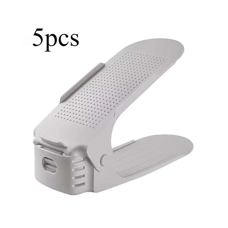 5/10Pcs Adjustable Shoe Stacker Shoe Slots Organizer Shoe Slots Space Saver Double Deck Shoe Rack Holder For Closet Organization