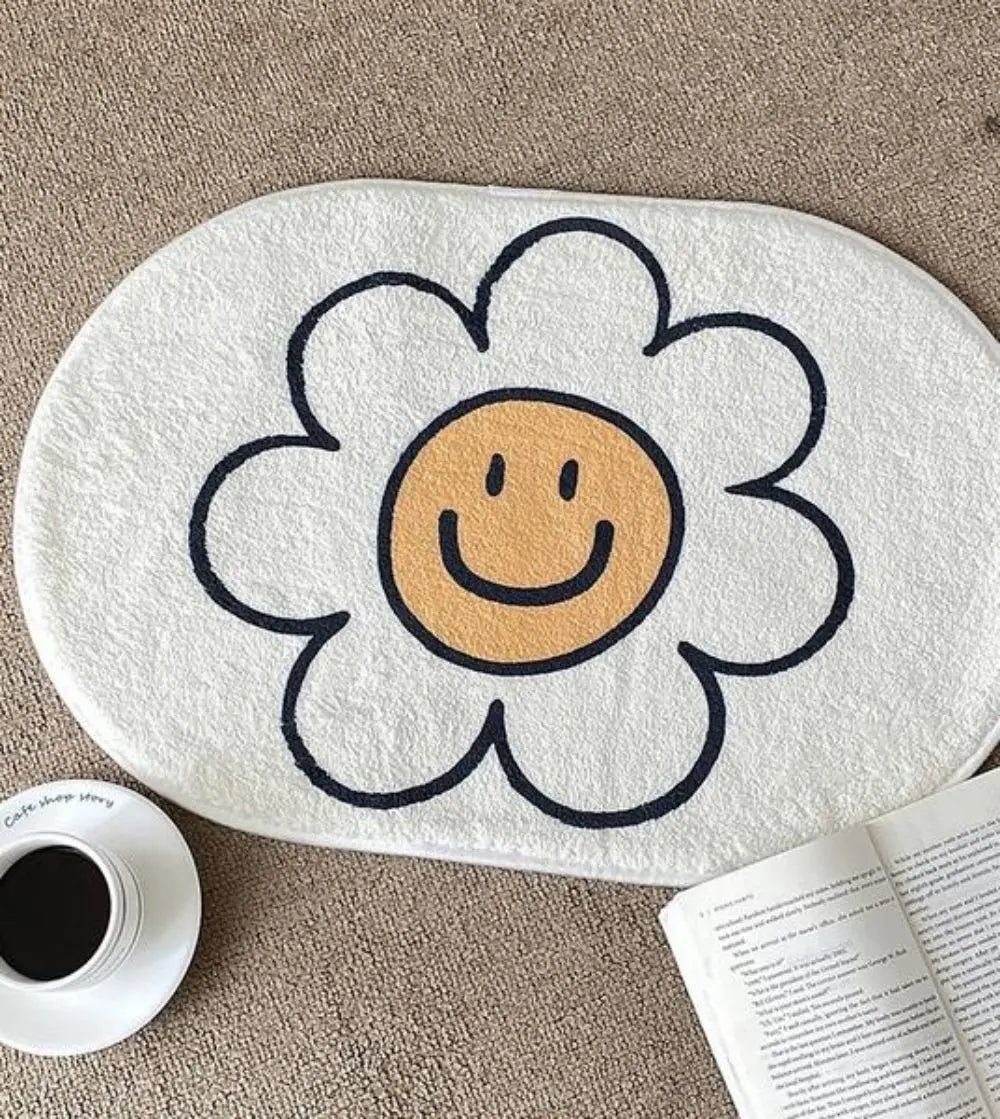 Alfombra de Cachemira Sintética Floral VIKAMA, Felpudo de Entrada para Sala de Estar, Decoración de Dormitorio, Alfombra de Piso para Baño del Hogar