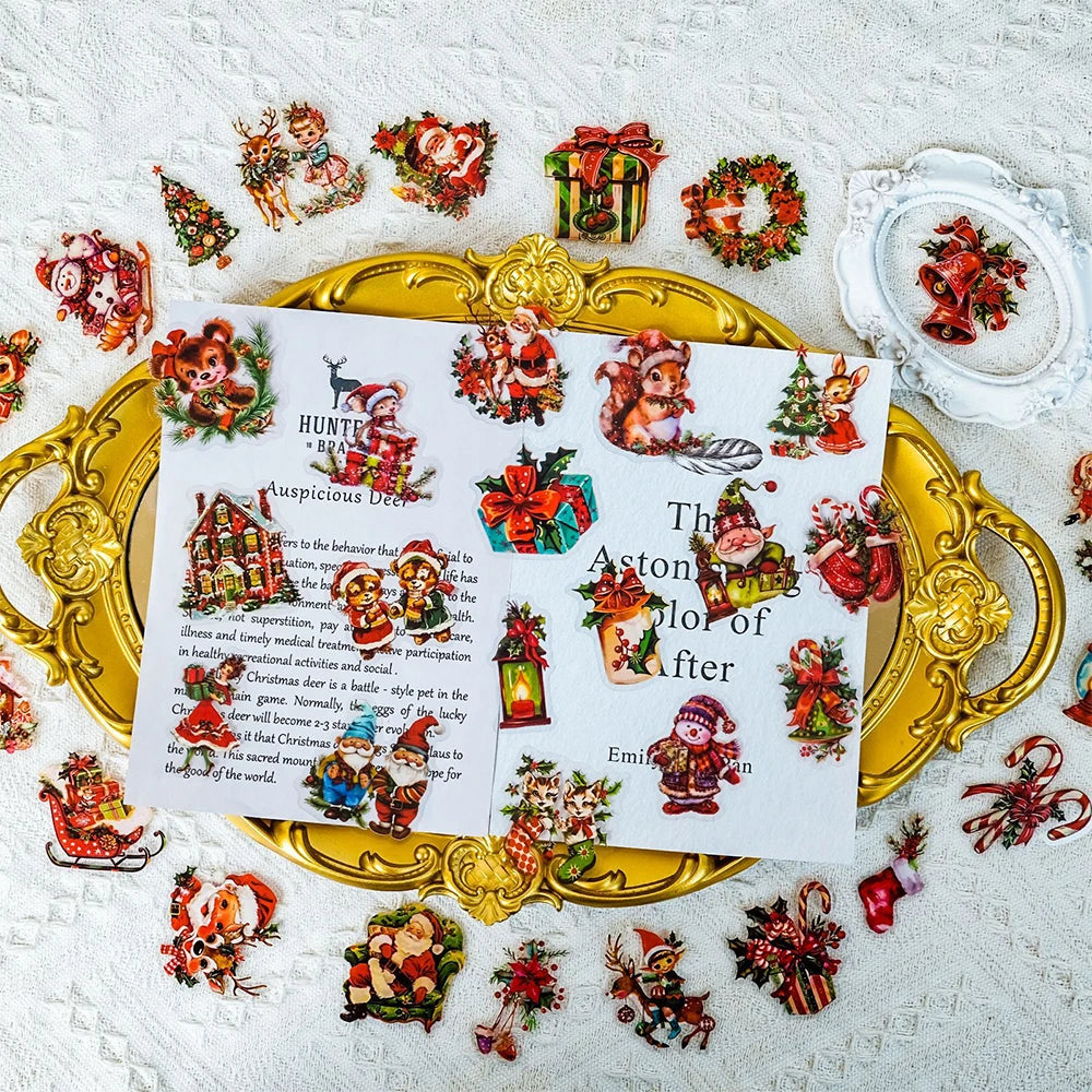 10/30/50 Pièces Autocollants Rétro Mignon Père Noël Dessin Animé Noël pour Ordinateur Portable Téléphone Scrapbook Valise Mural Enfant Jouets Classiques