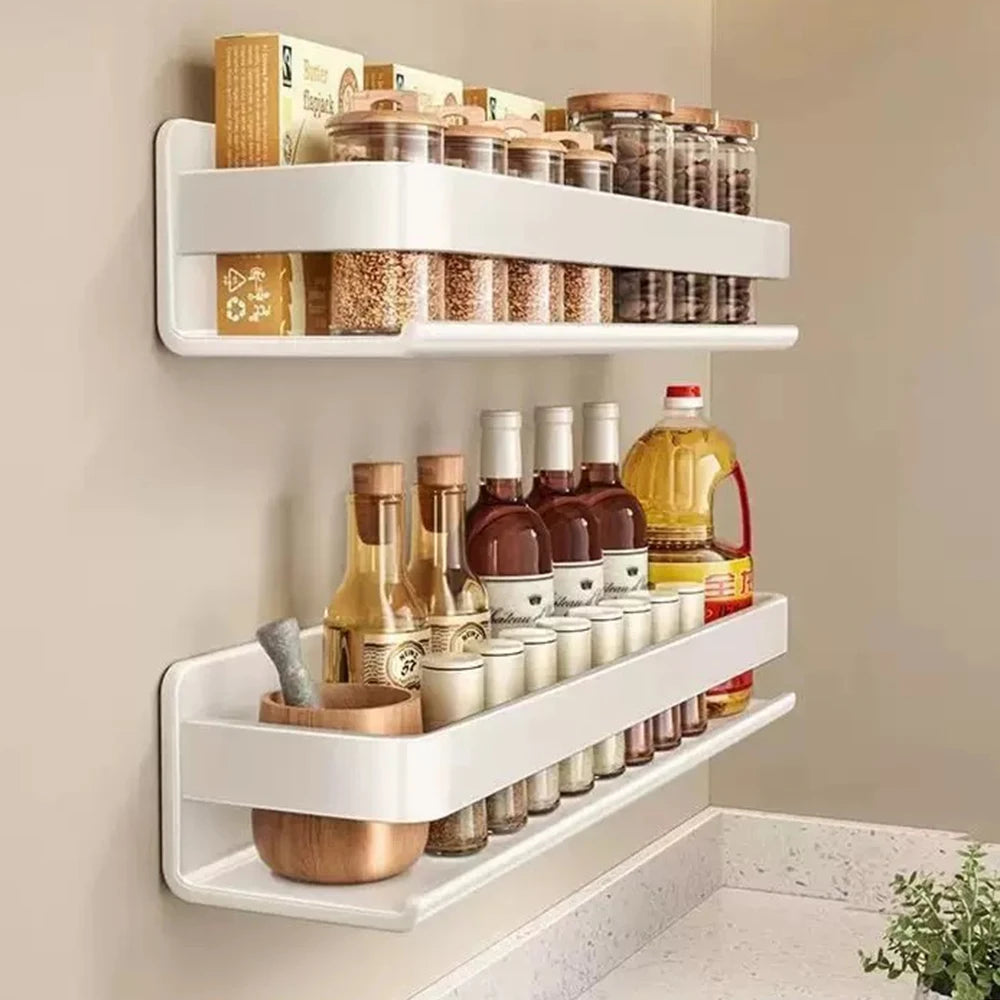 Estante de baño, estante de especias montado en la pared, estante multiusos, almacenamiento de condimentos, organizador de champú, accesorios de cocina