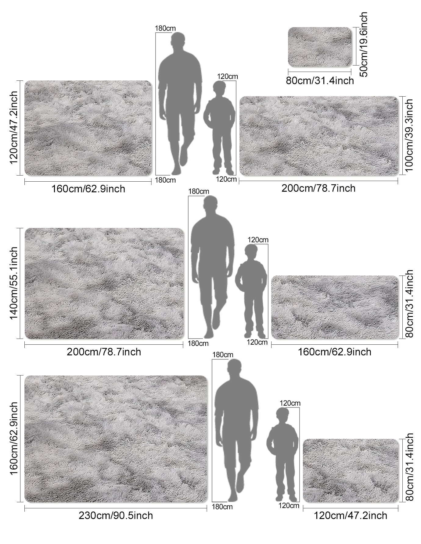 Alfombra Pequeña Negra VIKAMA - Alfombra Suave de Felpa para Dormitorio Infantil o Mesita de Noche, Alfombra de Bienvenida para Entrada Interior, Accesorio de Decoración del Hogar