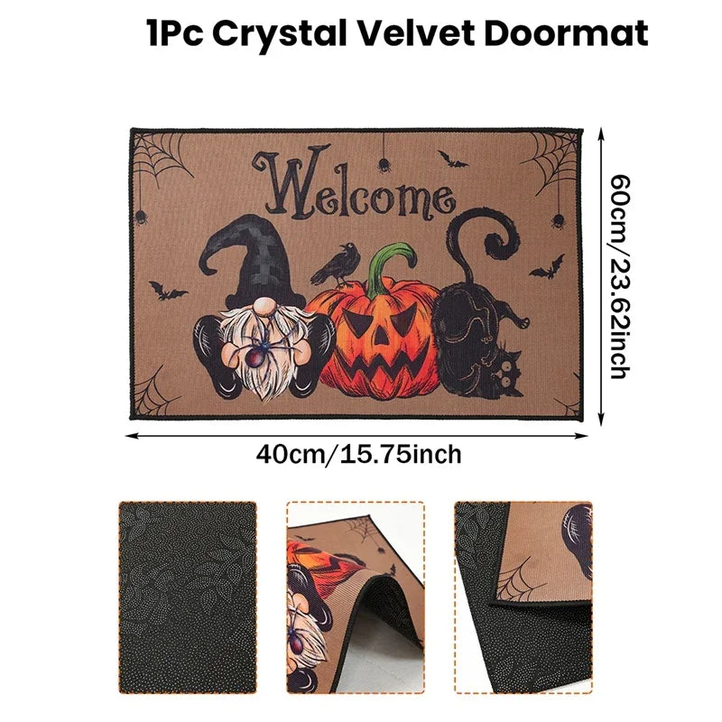 VIKAMA Felpudo de Halloween Duradero y Fácil de Limpiar Decoración de Halloween para el Hogar, Adecuado para Dormitorios, Cocinas, Entradas, Etc.