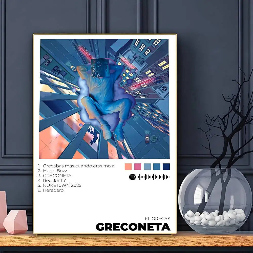 Póster de cantante Grecas, arte de pared adhesivo, impresión impermeable para el hogar, sala de estar, dormitorio, bar, decoración estética