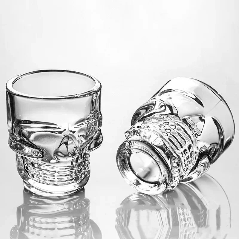 1/2 Pcs Verre à Shot Tête de Mort Créatif en Cristal Transparent Gobelet à Vin Liqueur Whisky Vodka Bière pour Fête Bar Cadeaux d'Halloween