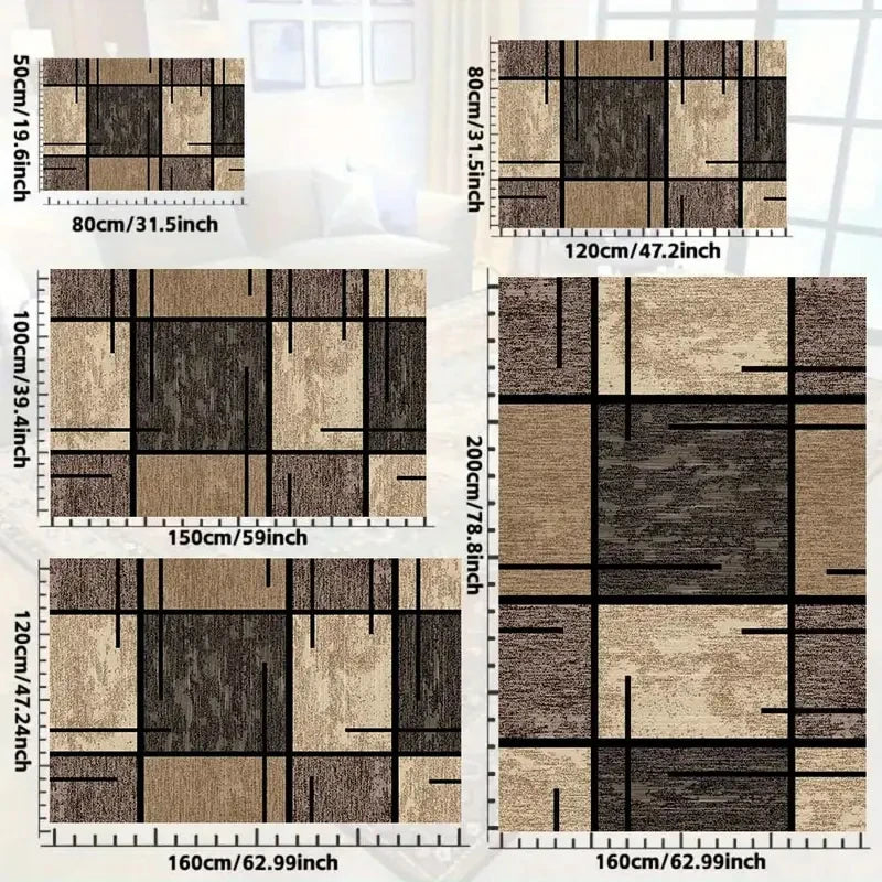 Tapis Géométrique VIKAMA Léger Et Facile À Nettoyer, Tapis De Sol Adapté Au Salon, À La Chambre, Au Bureau Et À La Décoration Intérieure