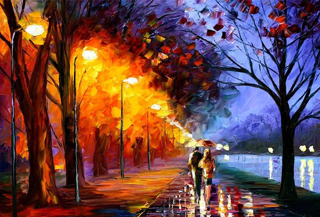 Paris In the Rain Canvas Paintings Landscape Posters and Prints Nordic Graffiti Wall Art Murals Pictures Living Room Decoration