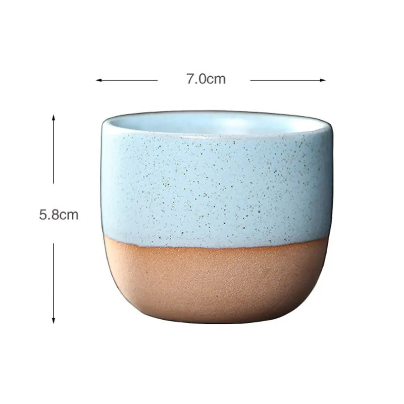 Tasse à thé en céramique artisanale rustique, style rétro chinois Kung Fu, ronde, créative, en céramique, glaçure mate, ustensile à café
