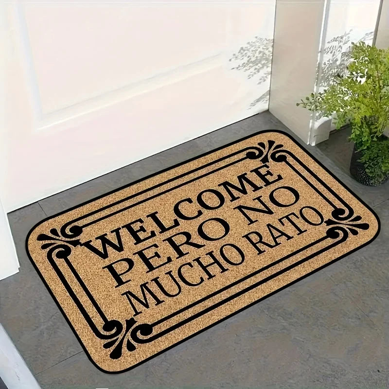 Alfombrilla para puerta sencilla con patrón floral color café VIKAMA, alfombra de entrada para el hogar, decoración de interiores, decoración sencilla para el hogar
