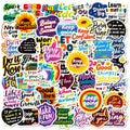 56 pegatinas de grafiti inspiradoras, pegatinas con texto positivo, pegatinas decorativas para cuaderno, laptop, impermeables, pegatinas de papelería