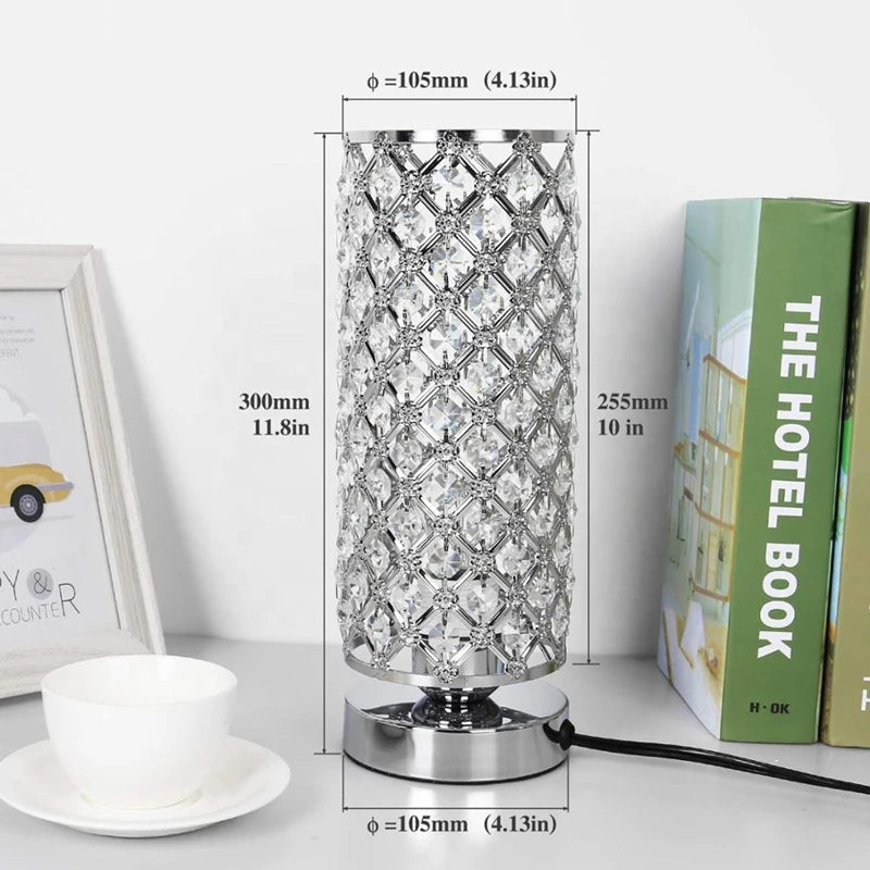 Lampe de table en cristal de luxe, lampe de chevet en cristal diamant, lampe de table décorative, lampe de chevet de chambre, lampe de nuit LED de bar, lampes de chevet de bureau