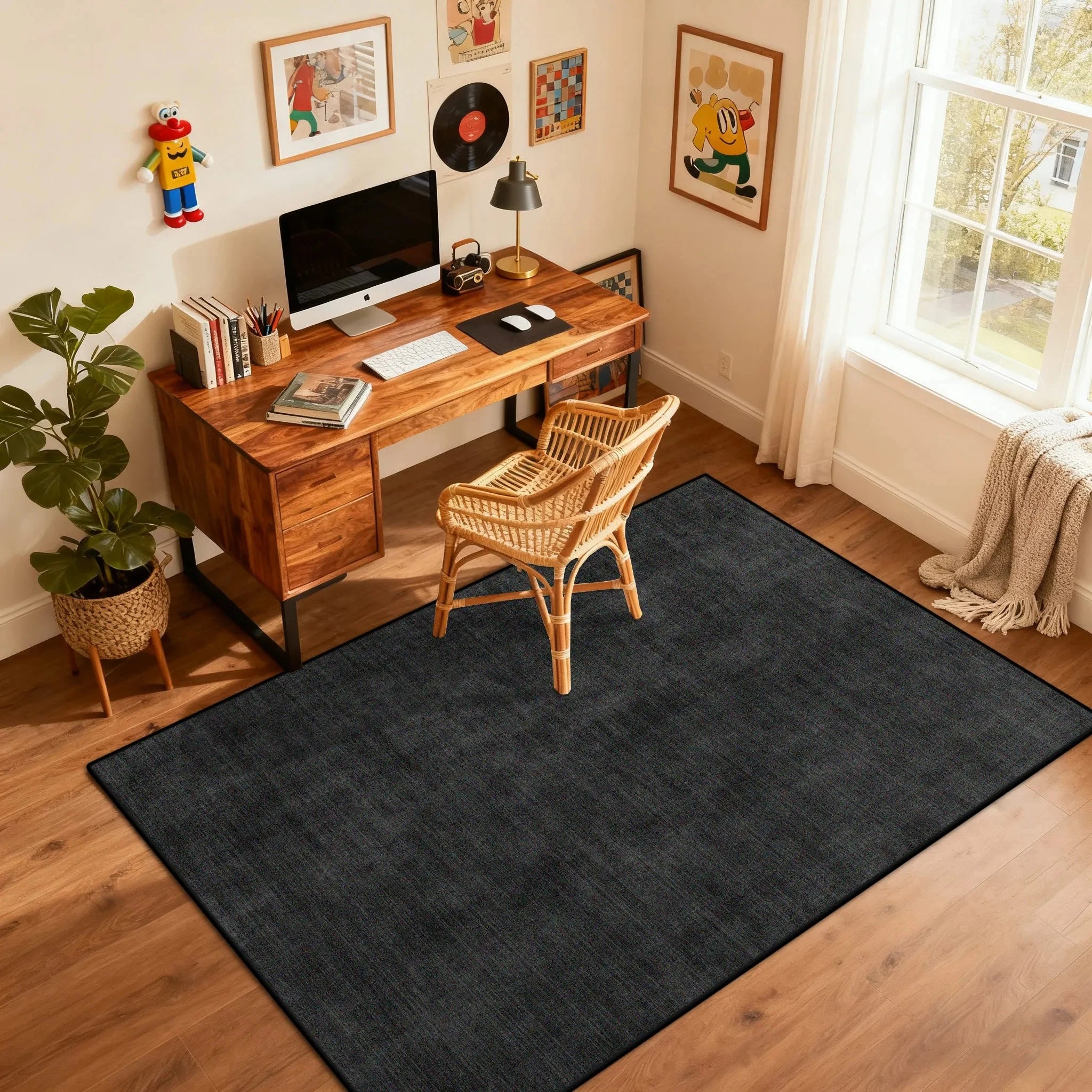 Alfombra de lujo para dormitorio VIKAMA, alfombra para sala de estar, cojín antideslizante y fácil de limpiar para silla de escritorio de oficina, decoración del hogar