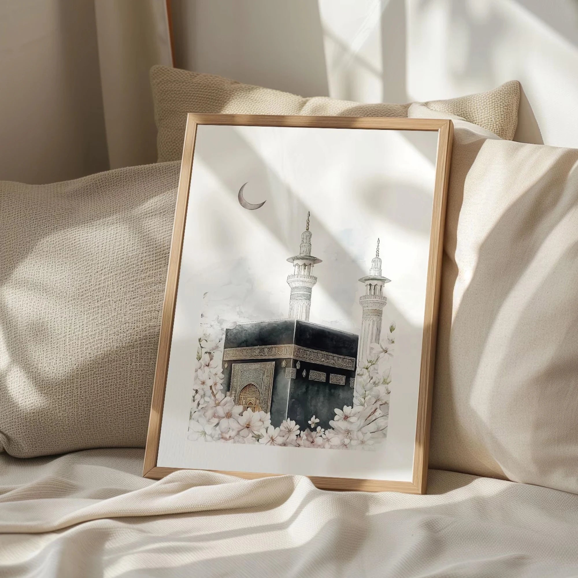 Art mural musulman moderne Islam Kaaba islamique Ramadan impression sur toile peinture affiche image pour salon, chambre à coucher décoration intérieure