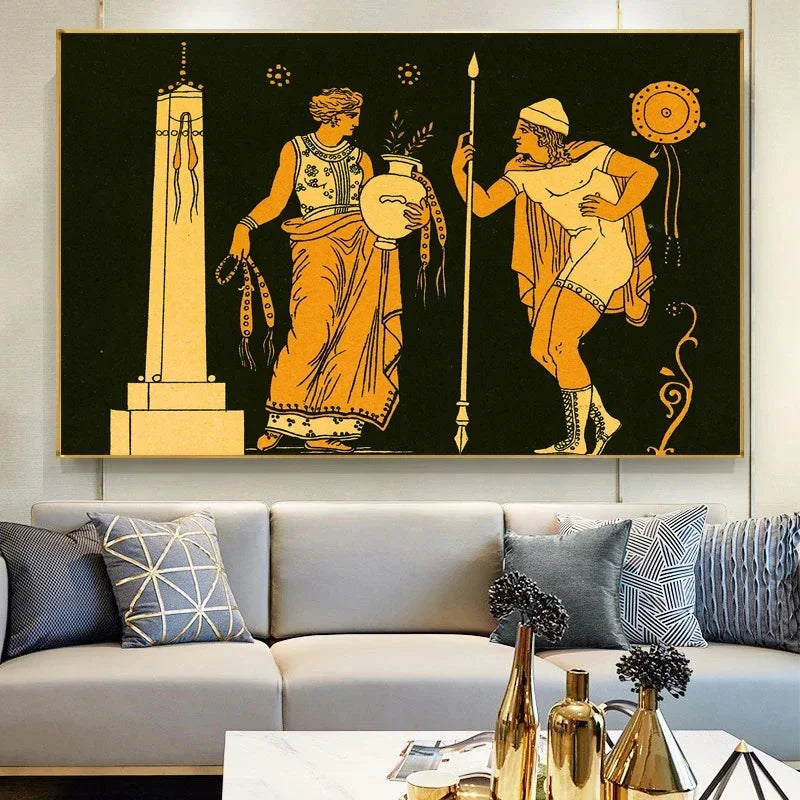 Classic Vintage Wall Art Like Ancient Greek Mythology, Ancient Life, HD Canvas Print Poster. Home Living Room Bedroom Decoration