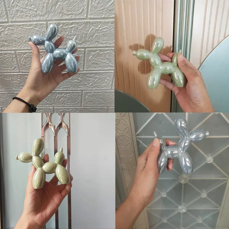 Adorno Nórdico Abstracto de Perro Globo de Cerámica Escultura Creativa Estatua para Sala de Estudio Accesorios para el Hogar y la Oficina Decoración Festiva