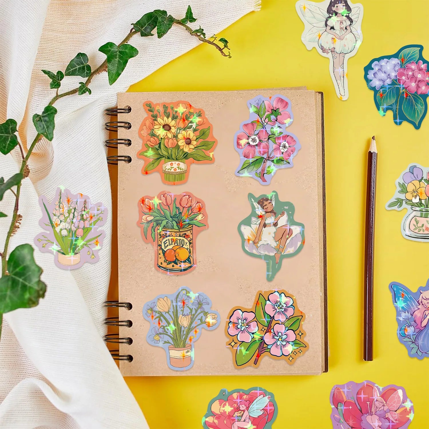 50/100PCS Pegatinas de Graffiti de Flores de Hadas de Dibujos Animados Pegatinas Decorativas para Guitarra Cuaderno Maleta DIY