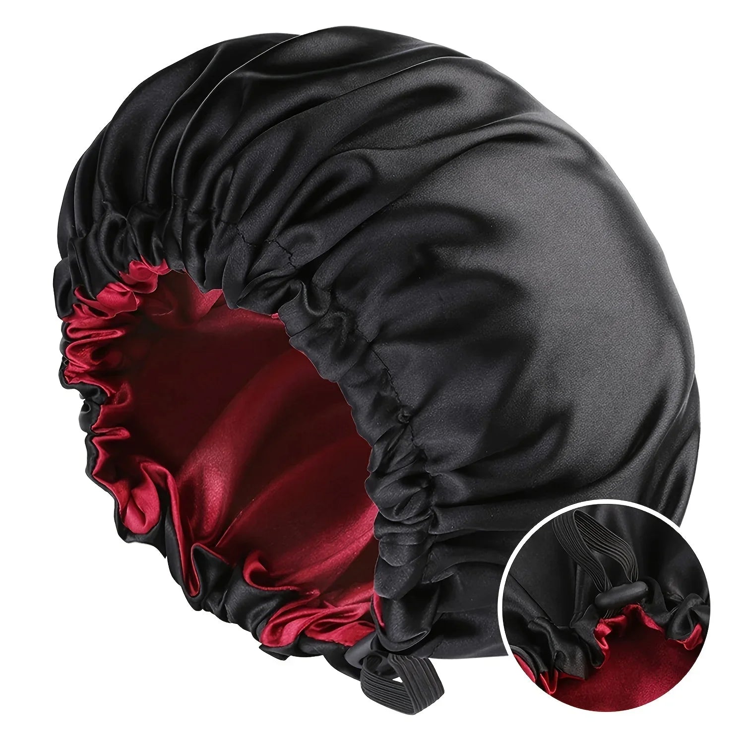 Gorro de moda para mujer, de seda suave y lisa, doble capa, con botón ajustable, para uso diario en casa, cómodo para dormir