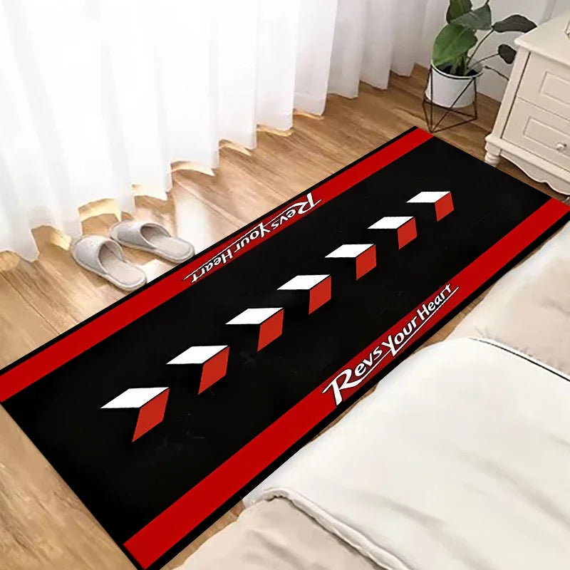 Alfombra larga de coche de carreras VIKAMA, antideslizante, reducción de ruido, decoración del hogar, alfombrilla de exhibición de motocicleta, alfombrilla de suelo de garaje, alfombra de noche