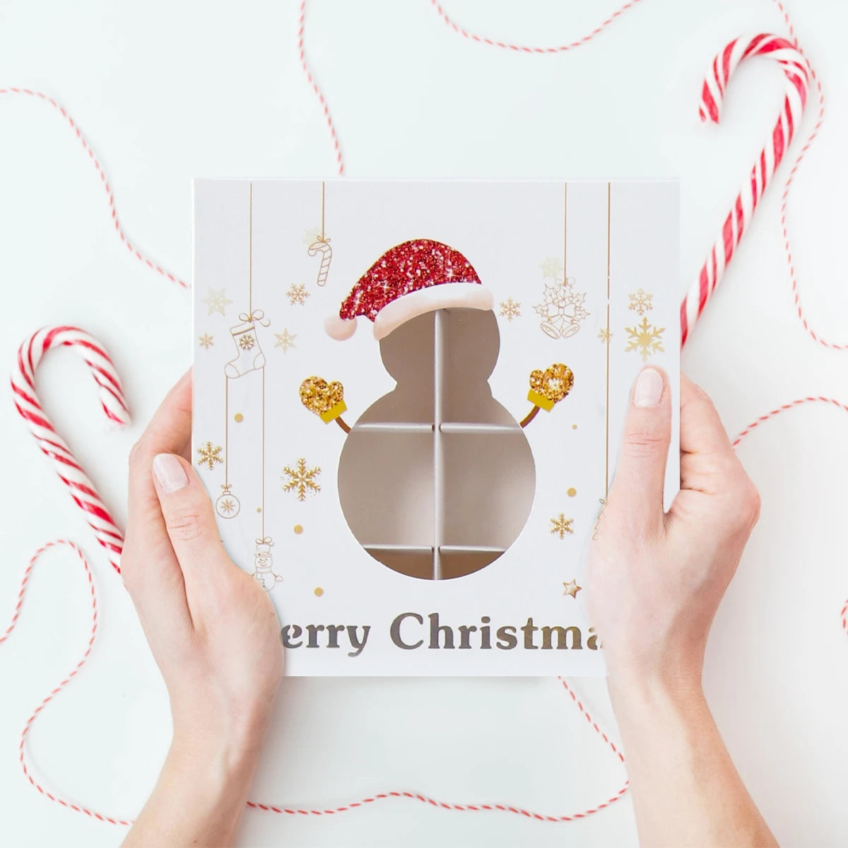 Caja de Galletas de Navidad Caja de Embalaje de Dulces Decoración de Feliz Navidad para el Hogar 2025 Navidad Noel Adorno para Árbol de Navidad Decoración Año Nuevo
