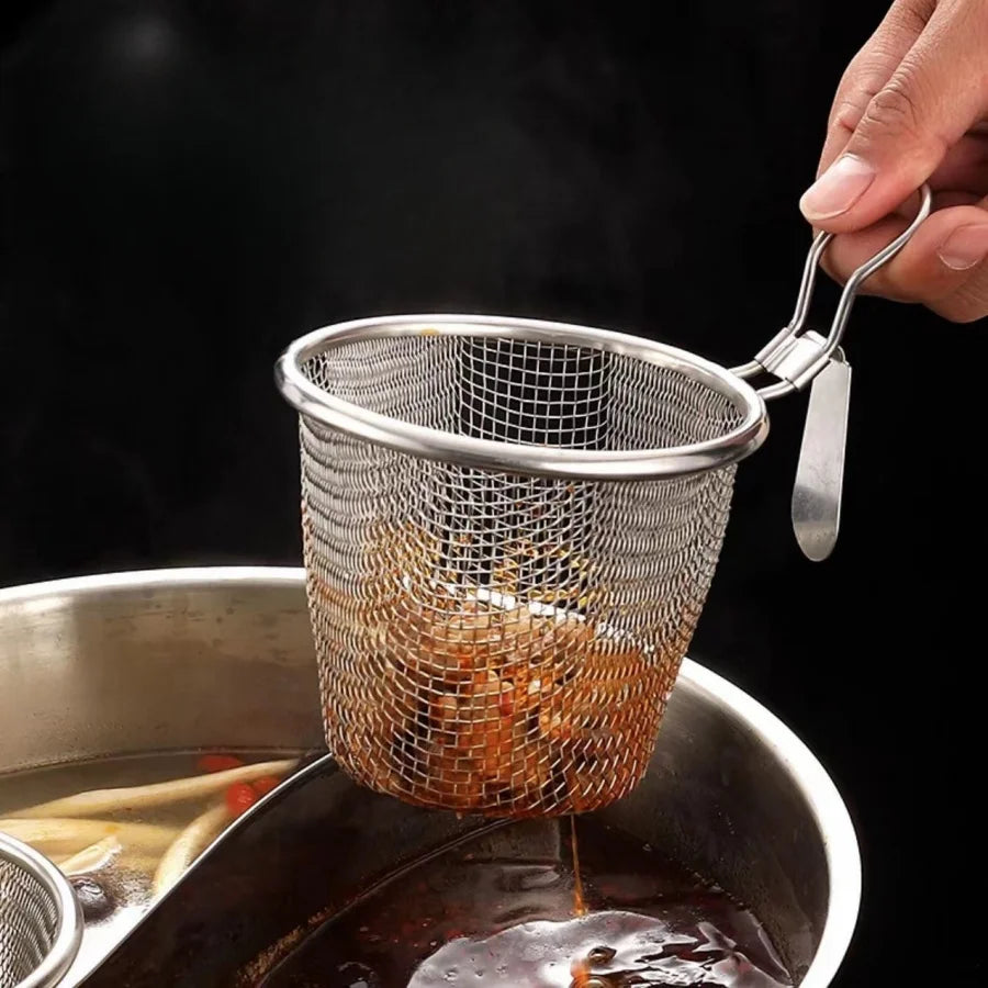 Plat à chafing dish en acier inoxydable, cuillère qui fuit, passoire de cuisine, entonnoir, crochet, viande bouillie instantanée, lo mein sauté, nouilles bouillies
