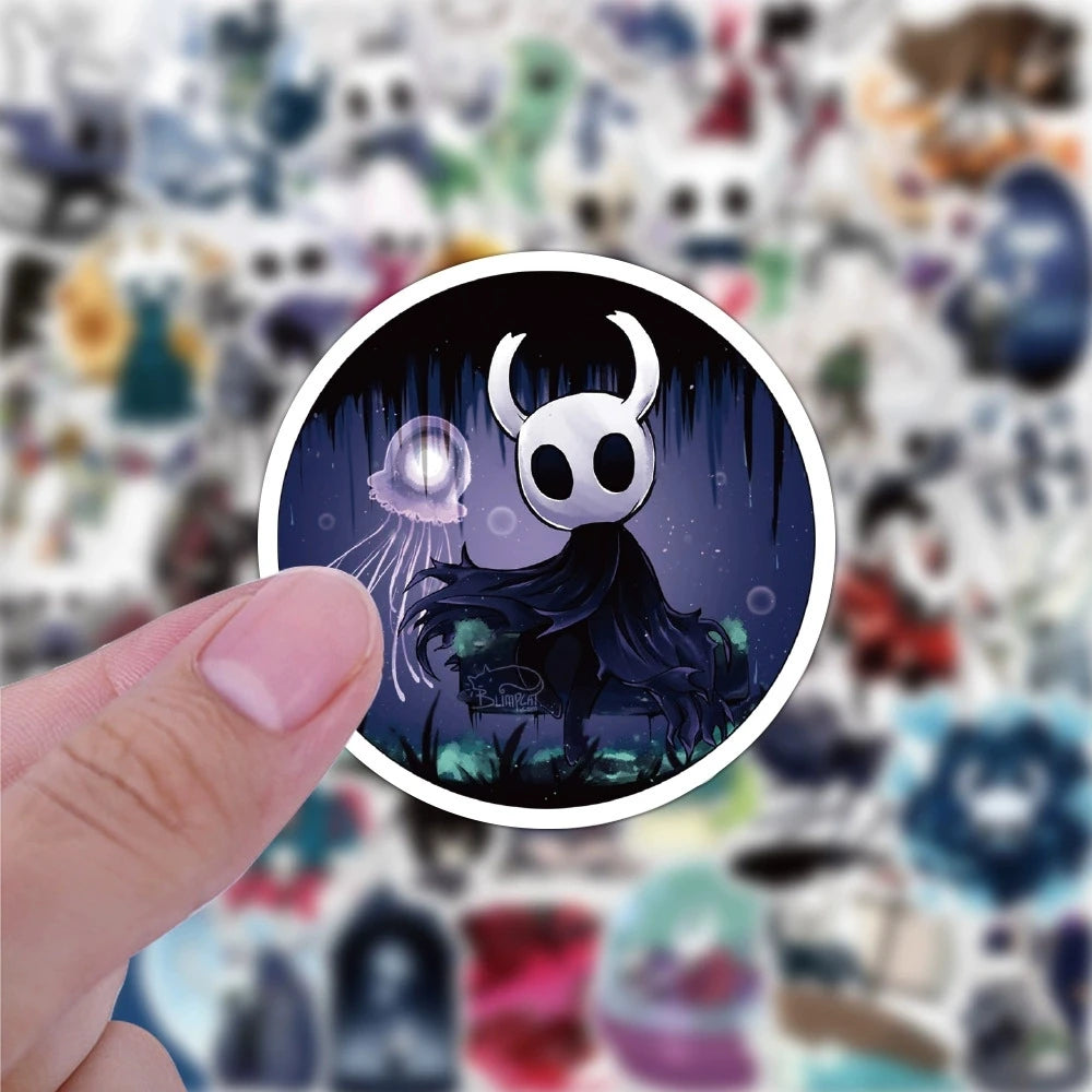 50/100 autocollants graffiti Hollow Knight, dessin animé, jeu, créatif, pour skateboard, bagages, papeterie