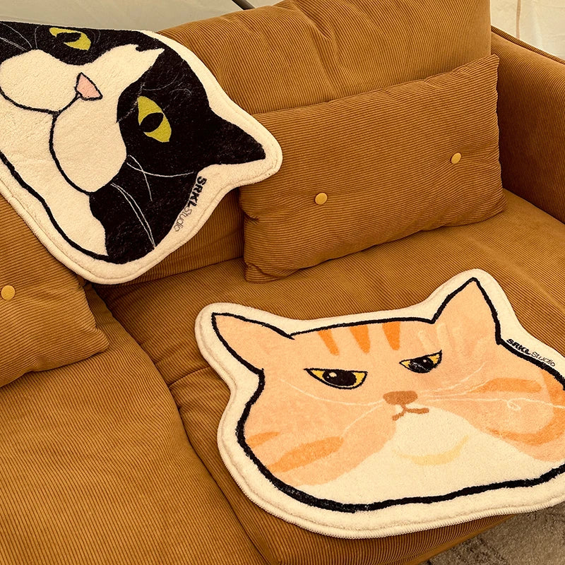 Tapis à poils courts pour animaux de compagnie mignons VIKAMA, lavable en machine, pour chambre d'enfant, aire de jeux, tapis rampant pour bébé, style INS, motif chat, décoration d'intérieur